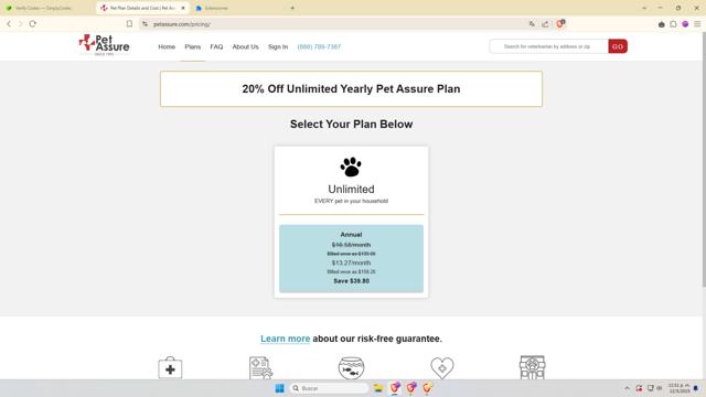 Pet Assure checkout page showing Pet Assure promo code box | Screenshot taken by SimplyCodes community member on May 13, 2025
