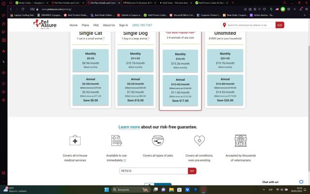 Pet Assure checkout page showing Pet Assure promo code box | Screenshot taken by SimplyCodes community member on May 29, 2024