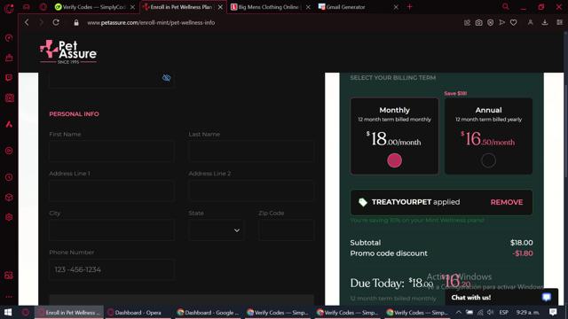 Pet Assure checkout page showing Pet Assure promo code box | Screenshot taken by SimplyCodes community member on May 29, 2024