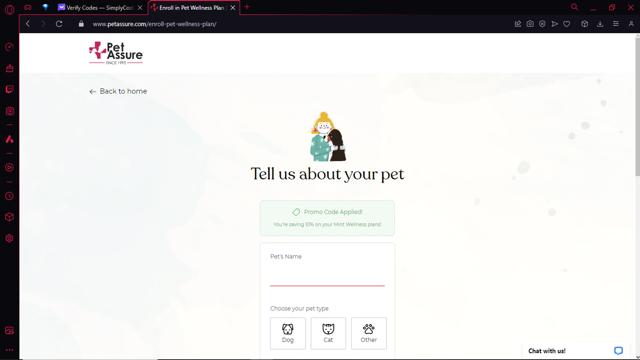Pet Assure checkout page showing Pet Assure promo code box | Screenshot taken by SimplyCodes community member on Mar 27, 2024