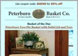 Peterboro Basket Company coupon verification screenshot