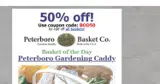 Peterboro Basket Company coupon verification screenshot