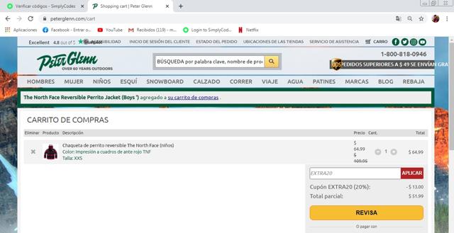 Peter Glenn Ski & Sports checkout page showing Peter Glenn Ski & Sports coupon code box | Screenshot taken by SimplyCodes community member on Aug 8, 2020