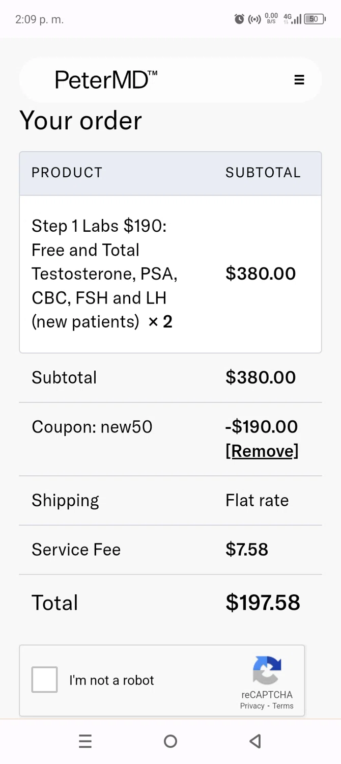 Peter MD checkout page showing Peter MD promo code box | Screenshot taken by SimplyCodes community member on Nov 26, 2024