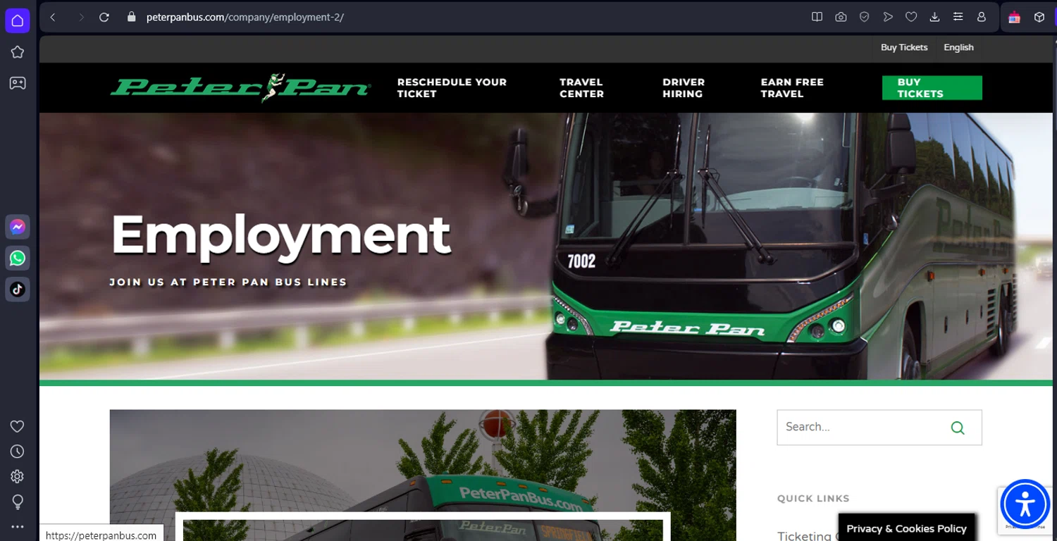 Peter Pan Bus Lines checkout page showing Peter Pan Bus Lines discount code box | Screenshot taken by SimplyCodes community member on Oct 23, 2024