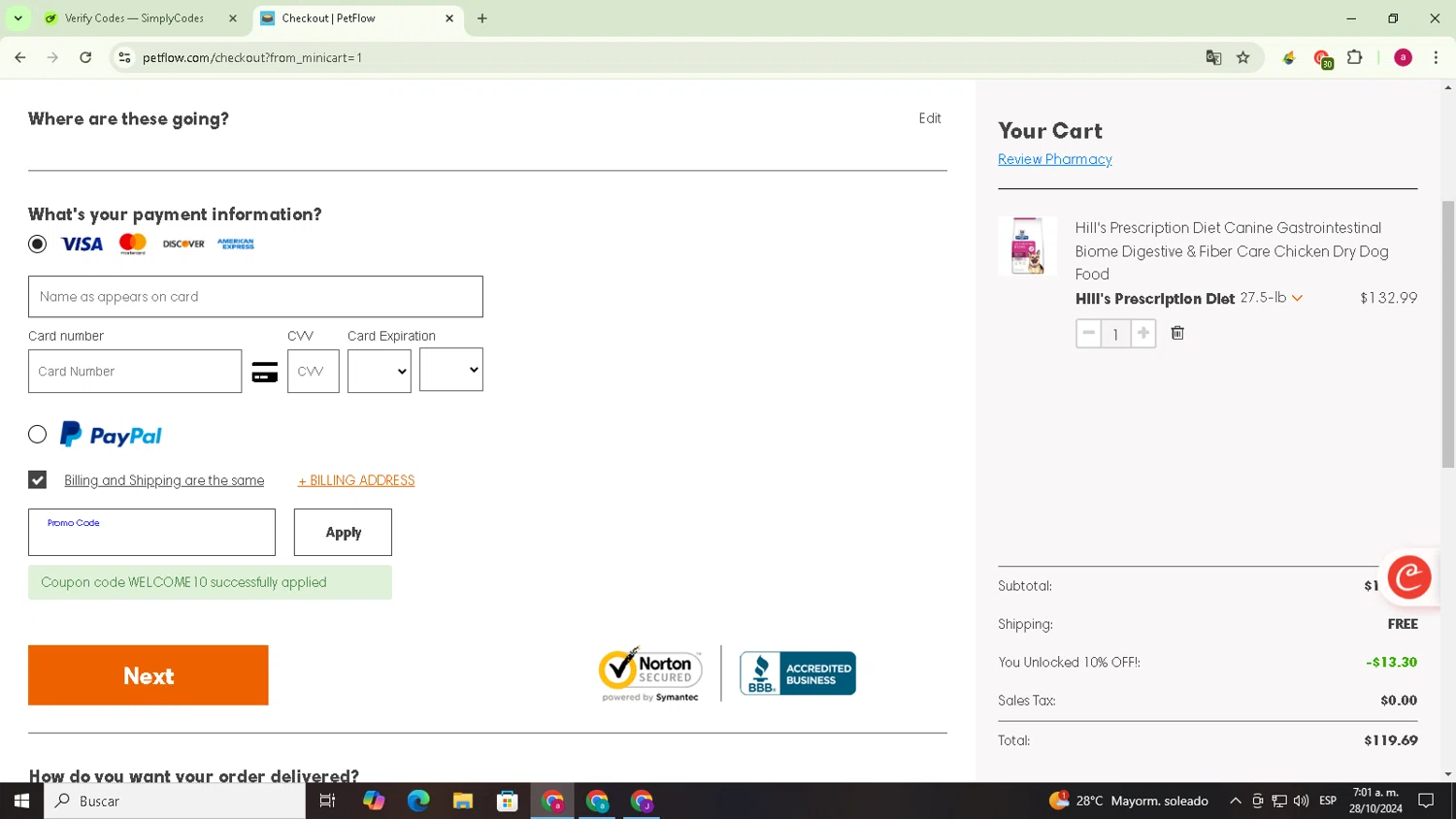 how to use PetFlow coupons