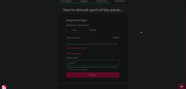 Petgevity checkout page showing Petgevity promo code box | Screenshot taken by SimplyCodes community member on Jul 7, 2025