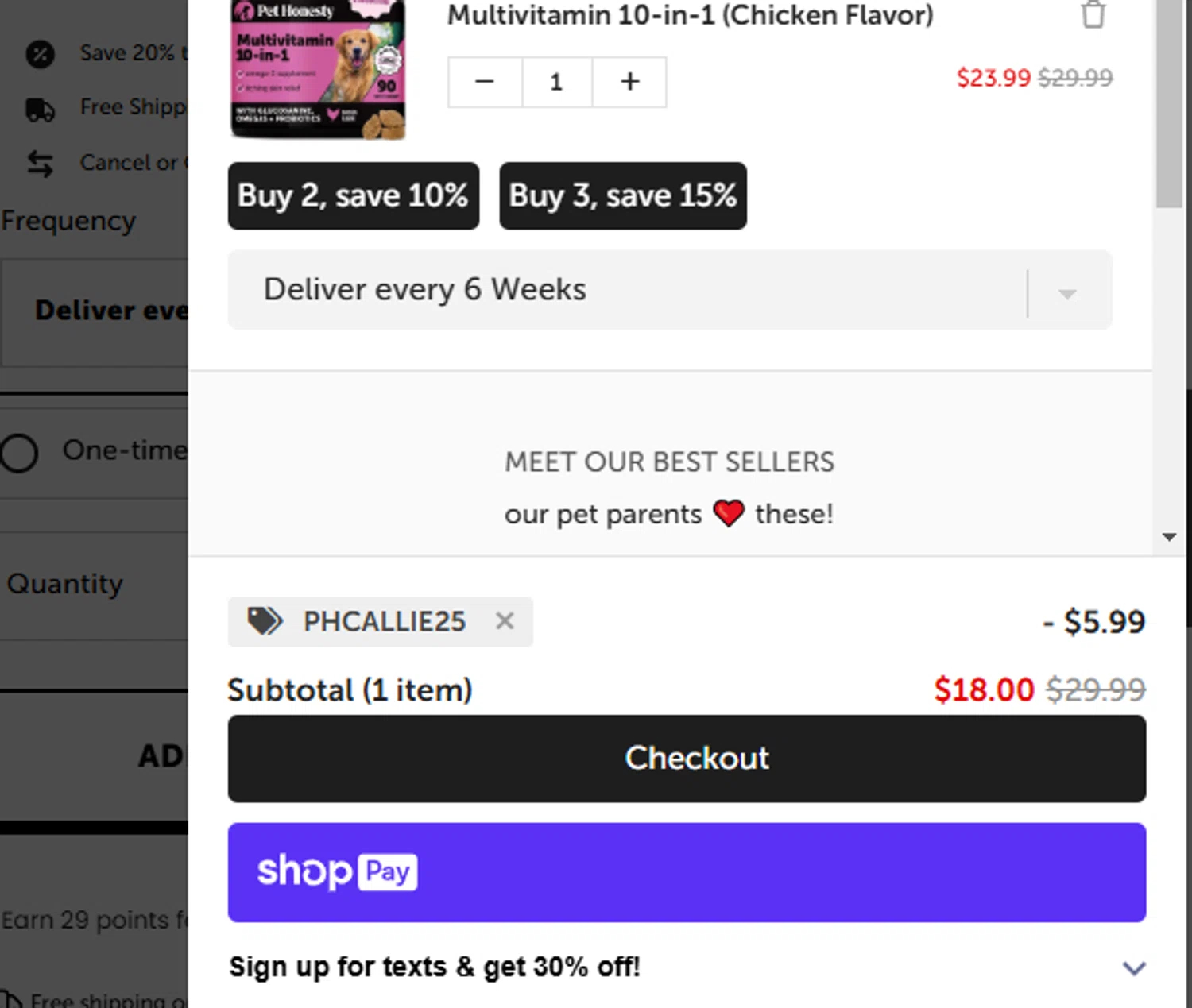 where to use Pethonesty promo code box