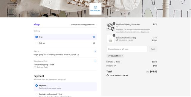 Petite Maison Kids checkout page showing Petite Maison Kids promo code box | Screenshot taken by SimplyCodes community member on Sep 11, 2025