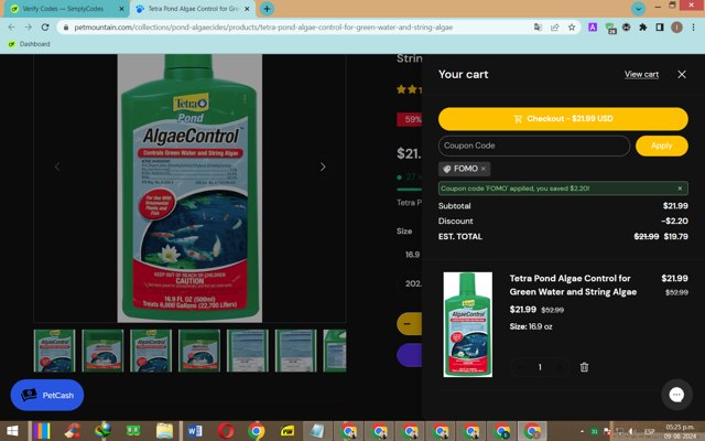 Pet Mountain checkout page showing Pet Mountain promo code box | Screenshot taken by SimplyCodes community member on Aug 9, 2024