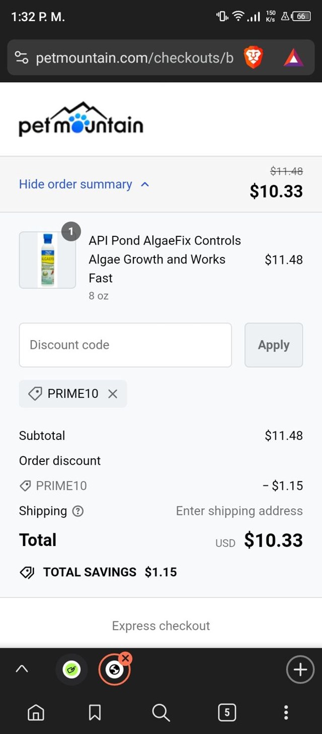 Pet Mountain checkout page showing Pet Mountain promo code box | Screenshot taken by SimplyCodes community member on Jul 14, 2024