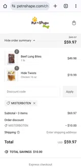 Misterboten coupon verification screenshot