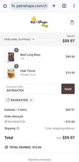 BAYMAXTEN coupon verification screenshot