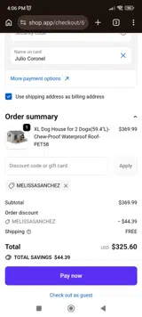 melissasanchez coupon verification screenshot