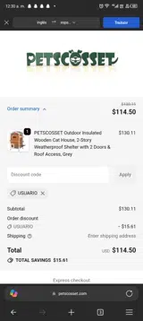 USUARIO coupon verification screenshot
