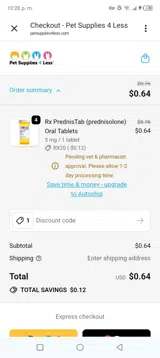 Rx20 coupon verification screenshot