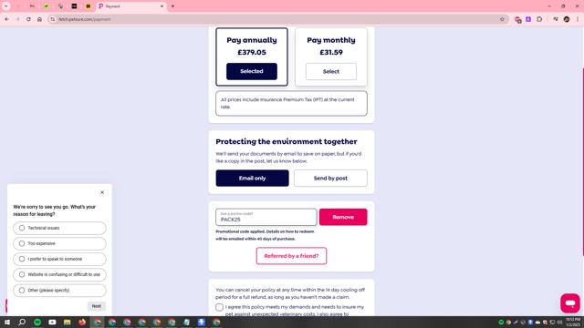 Petgevity checkout page showing Petgevity promo code box | Screenshot taken by SimplyCodes community member on Jan 3, 2025
