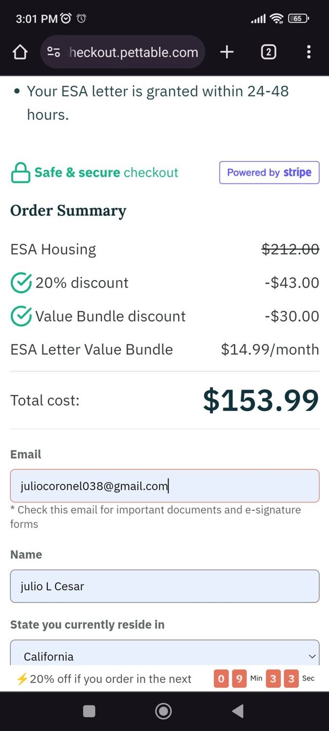 Pettable checkout page showing Pettable coupon code box | Screenshot taken by SimplyCodes community member on Sep 23, 2024