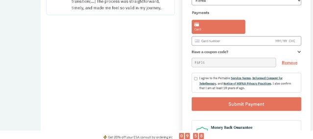 Pettable checkout page showing Pettable coupon code box | Screenshot taken by SimplyCodes community member on Sep 20, 2024