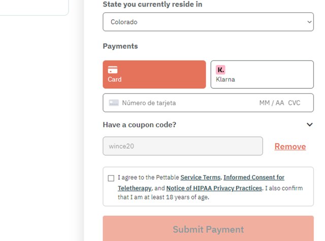 Pettable checkout page showing Pettable coupon code box | Screenshot taken by SimplyCodes community member on Dec 31, 2024