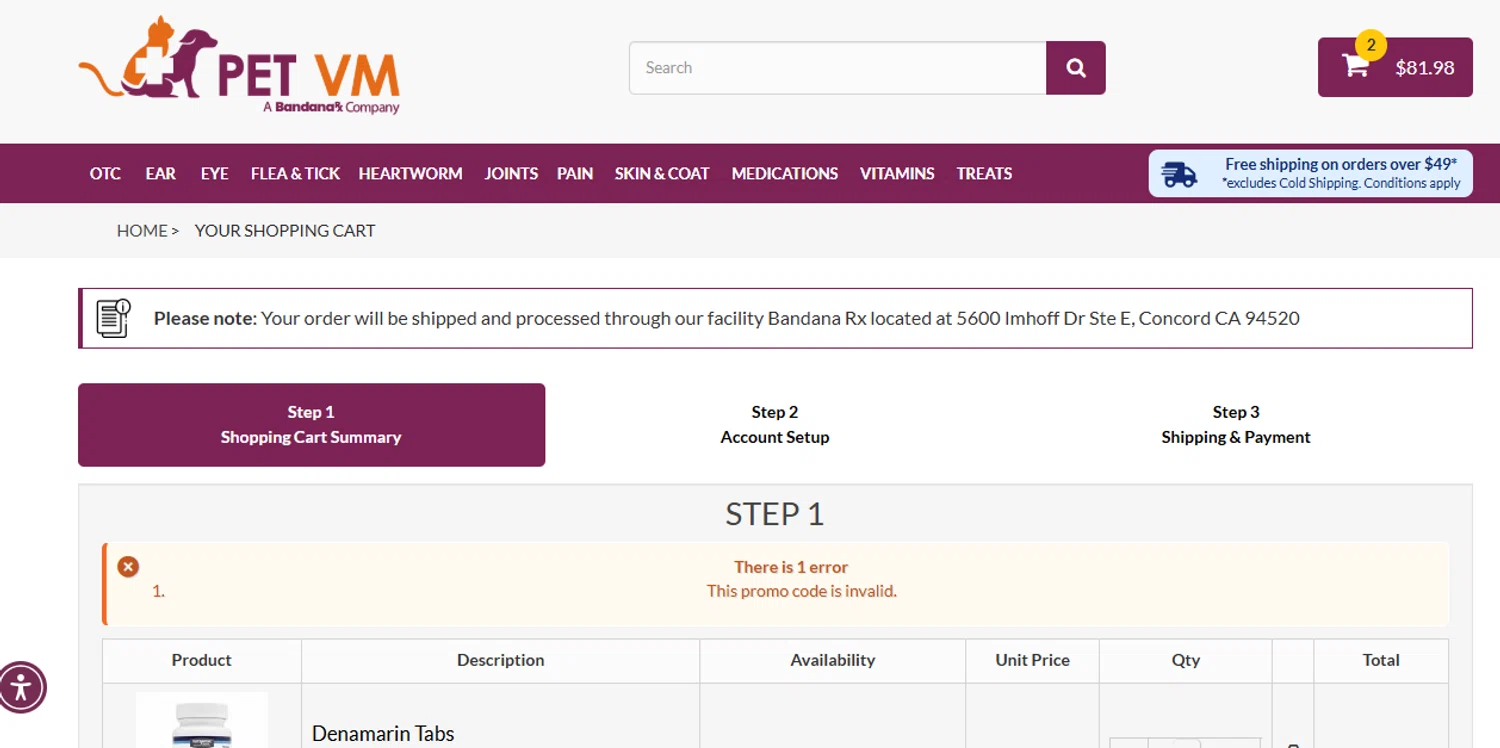 Pet VM promo code screenshot showing code maxx applied at Pet VM checkout page. Uploaded by SimplyCodes community member Eminem on Mar 21, 2025