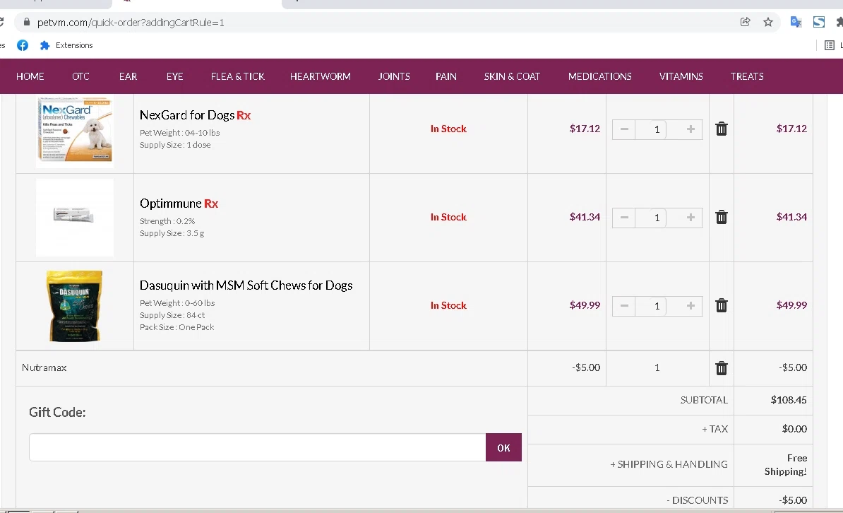 Pet VM checkout page showing Pet VM promo code box | Screenshot taken by SimplyCodes community member on Dec 10, 2021