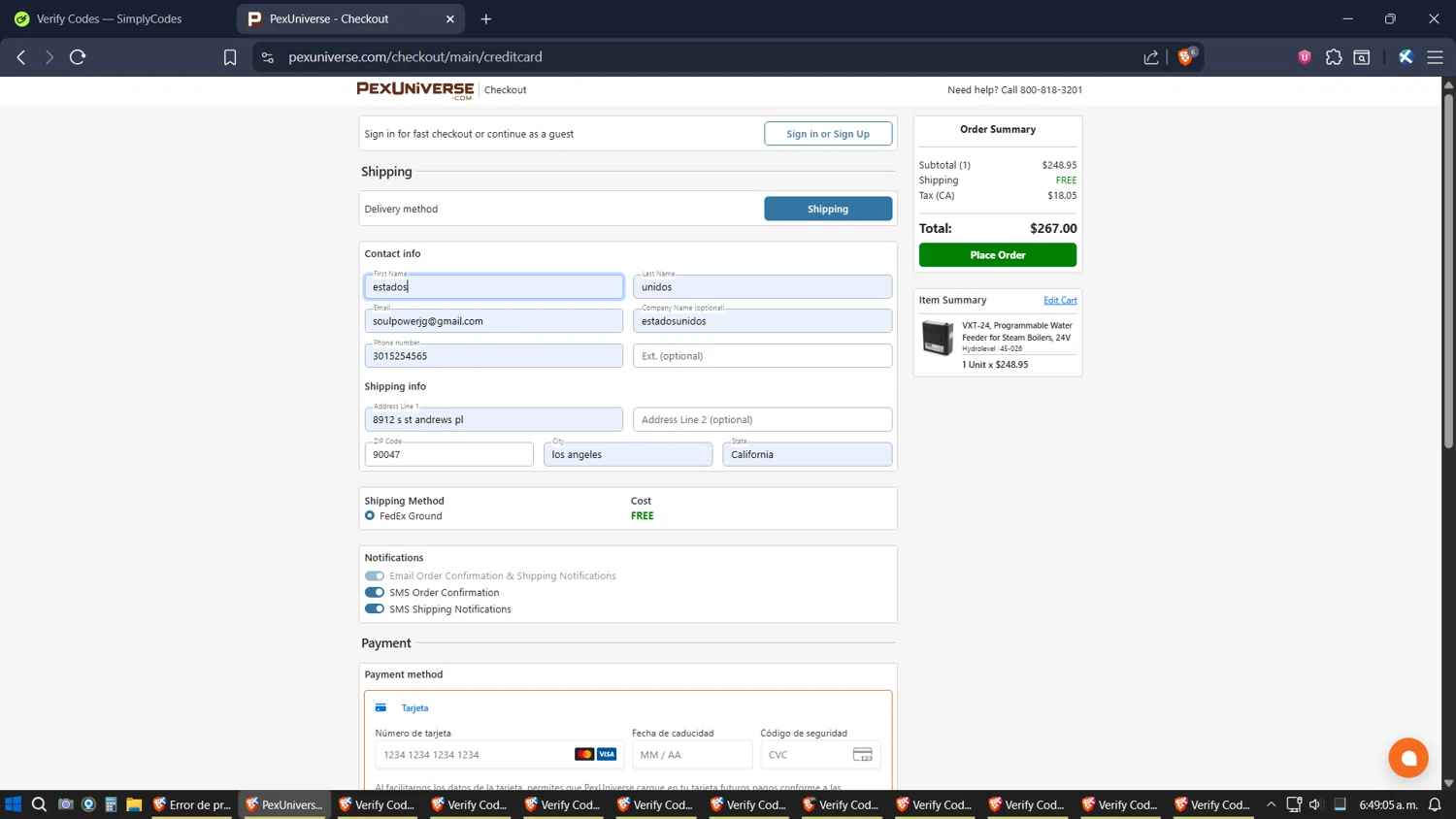 PexUniverse coupon code screenshot showing code PEXCOUPON30 applied at PexUniverse checkout page. Uploaded by SimplyCodes community member verifier_983798000 on Nov 24, 2025