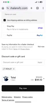 HEALEY coupon verification screenshot