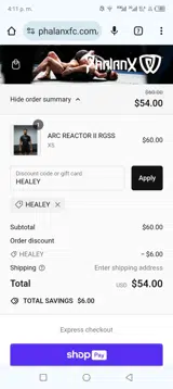 HEALEY coupon verification screenshot