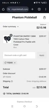 Feb40 coupon verification screenshot