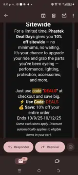 DEALS coupon verification screenshot