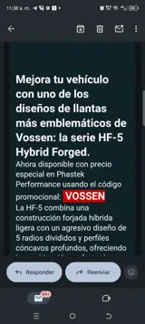 Vossen coupon verification screenshot