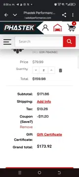 Save7 coupon verification screenshot