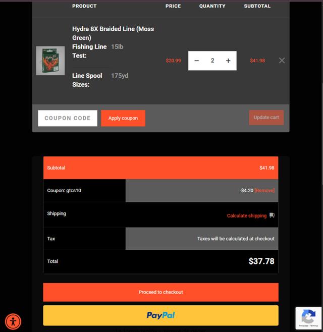 Phenix Rods checkout page showing Phenix Rods coupon code box | Screenshot taken by SimplyCodes community member on Aug 16, 2025