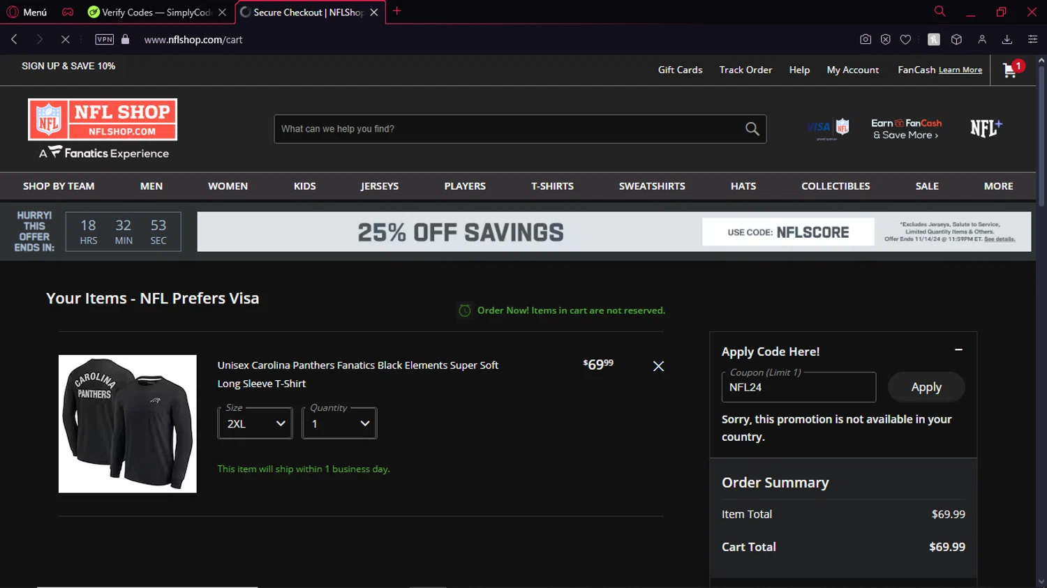 how to use NFL Shop coupons