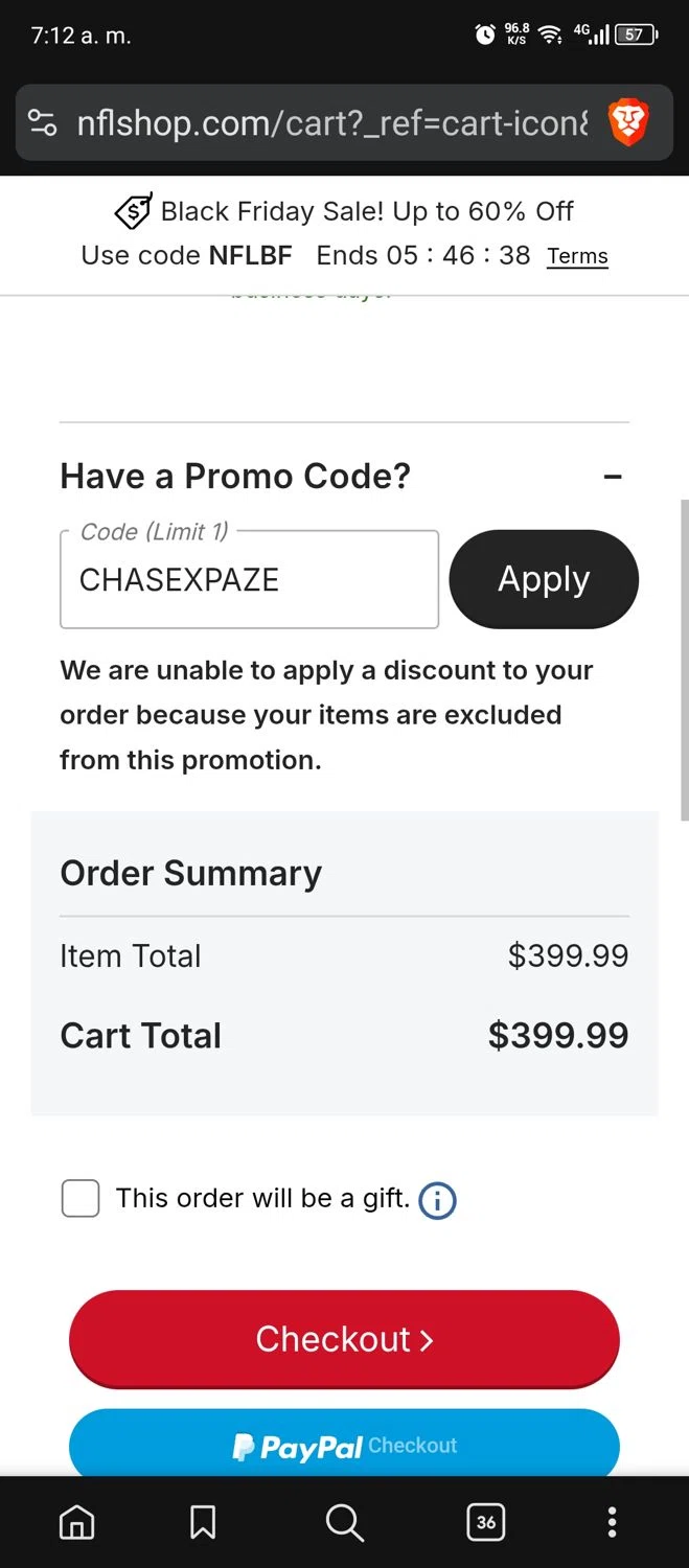 Philadelphia Eagles coupon code screenshot showing code CHASEXPAZE applied at Philadelphia Eagles checkout page. Uploaded by SimplyCodes community member usermariee on Nov 28, 2025