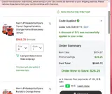 Philadelphia Flyers Shop coupon verification screenshot