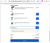 Philips Home Appliances coupon verification screenshot