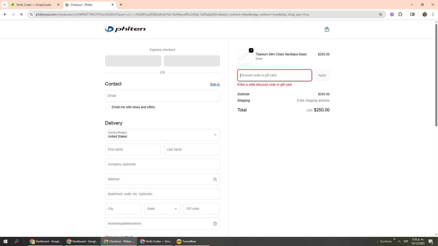 Phiten USA coupon code screenshot showing code LASTSALE25 applied at Phiten USA checkout page. Uploaded by SimplyCodes community member Phoenix585 on Dec 15, 2025