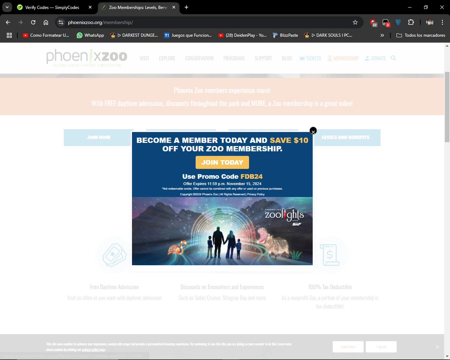where to use Phoenix Zoo promo code box