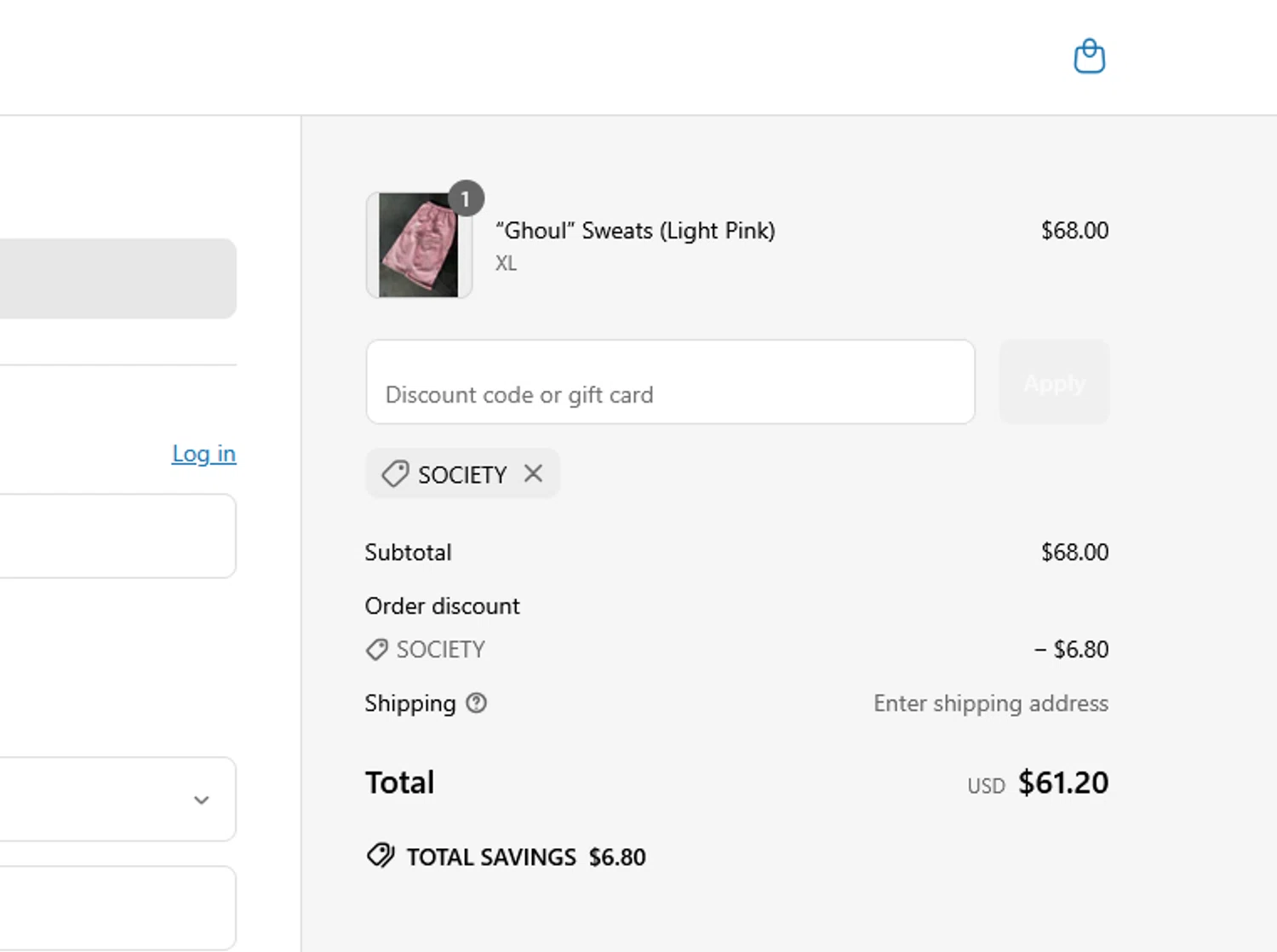 Pholoh discount code screenshot showing code SOCIETY applied at Pholoh checkout page. Uploaded by SimplyCodes community member BLUEBLASTOISE on May 18, 2025