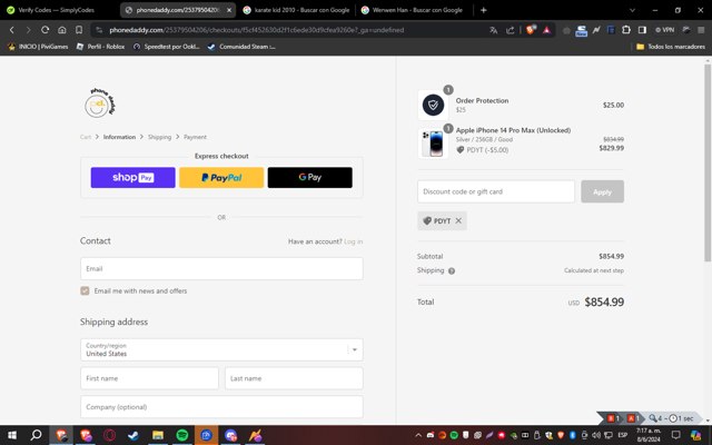 Phone Daddy checkout page showing Phone Daddy discount code box | Screenshot taken by SimplyCodes community member on Jun 8, 2024