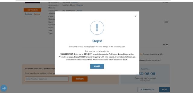 Photobook America checkout page showing Photobook America promo code box | Screenshot taken by SimplyCodes community member on Jul 25, 2025