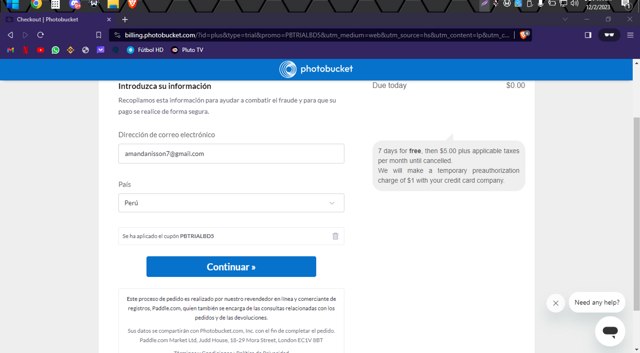 Photobucket checkout page showing Photobucket coupon code box | Screenshot taken by SimplyCodes community member on Dec 2, 2023