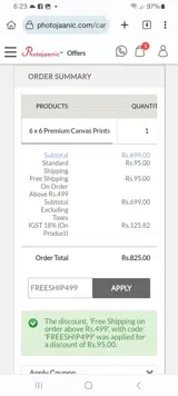 FREESHIP499 coupon verification screenshot