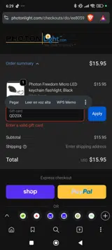 QD20X coupon verification screenshot