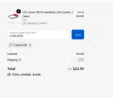 CLRXLED50 coupon verification screenshot