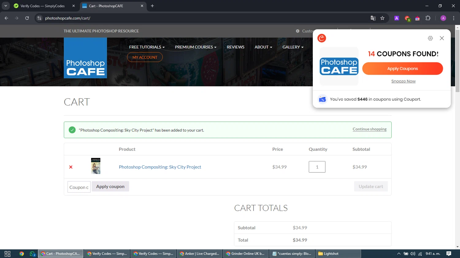 where to use PhotoshopCAFE promo code box