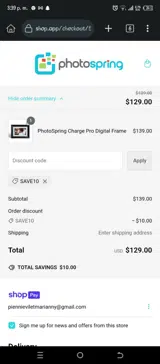 Save10 coupon verification screenshot