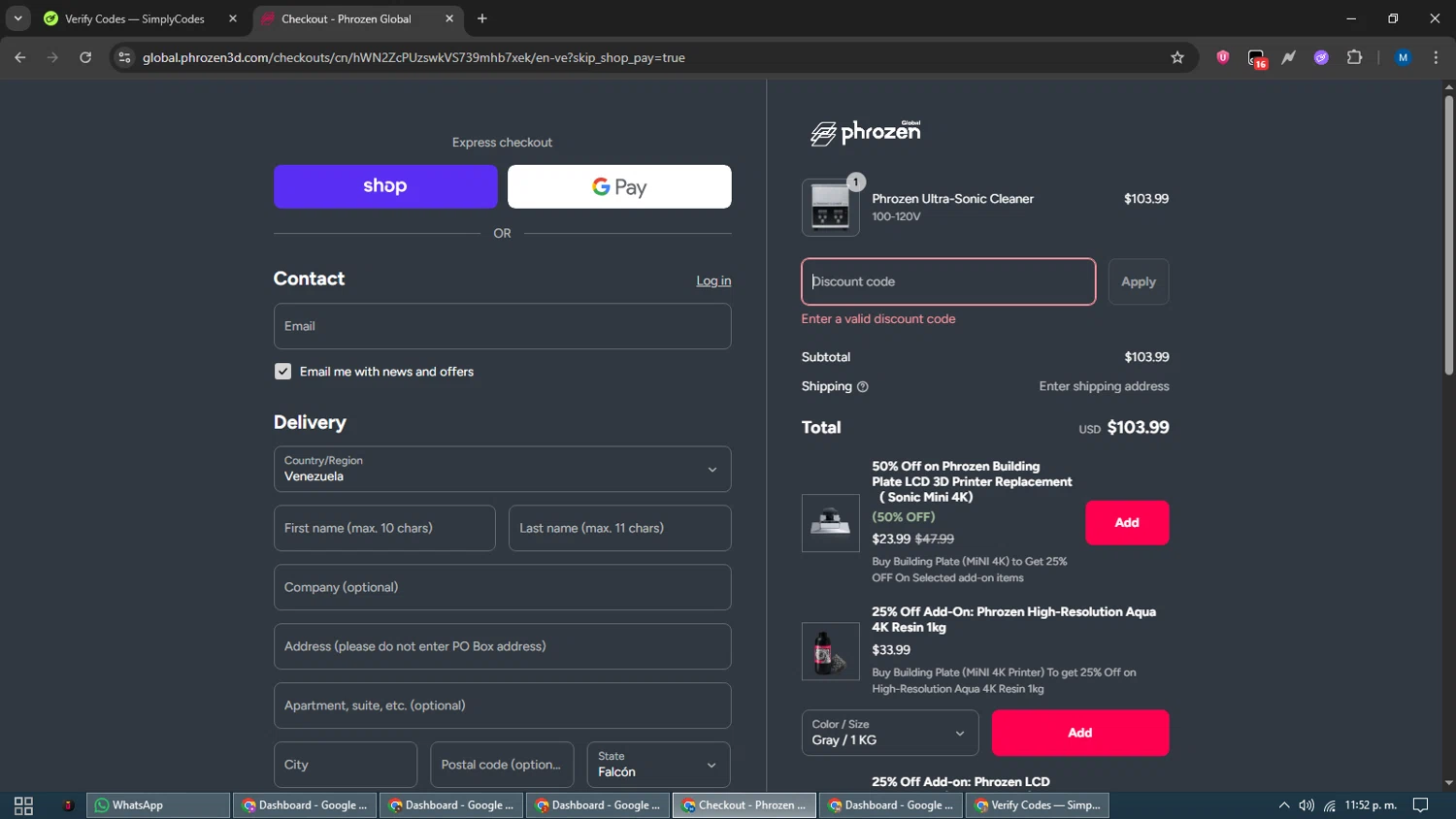 Phrozen Technology promo code screenshot showing code ZORP15 applied at Phrozen Technology checkout page. Uploaded by SimplyCodes community member EpicVoyager2820 on Sep 4, 2025